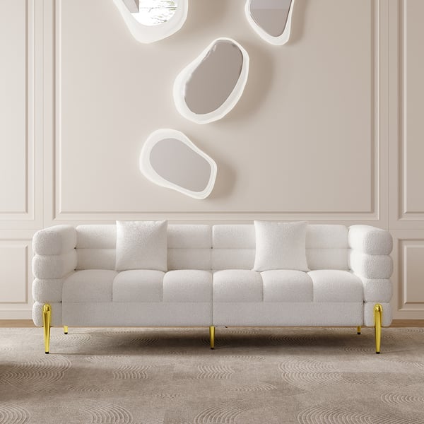 Sofá de salón de lujo Conjunto de tejido de terciopelo Sofas modernas de cubierta seccional Sofá reclinable 2