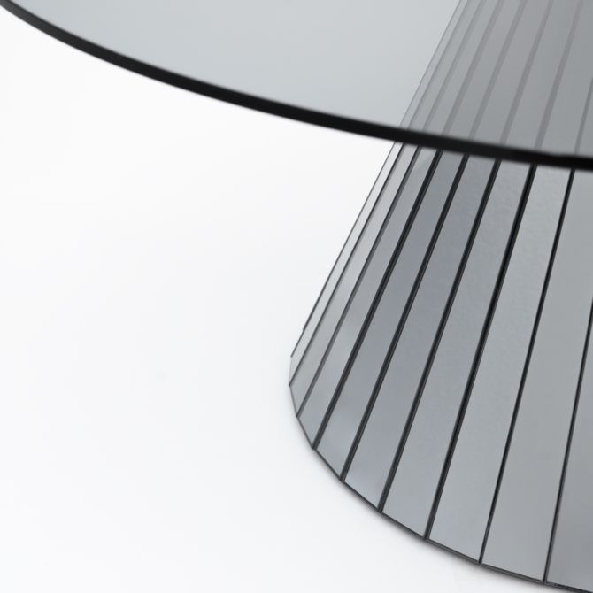 Tabla de café de vidrio de círculo de espejo moderno para sala de estar contemporánea 64x64 3