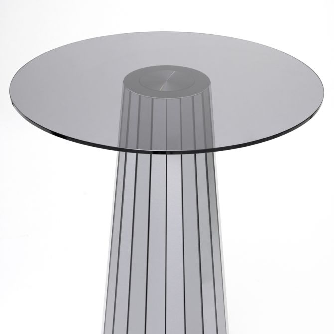 Tabla de café de vidrio de círculo de espejo moderno para sala de estar contemporánea 64x64 8
