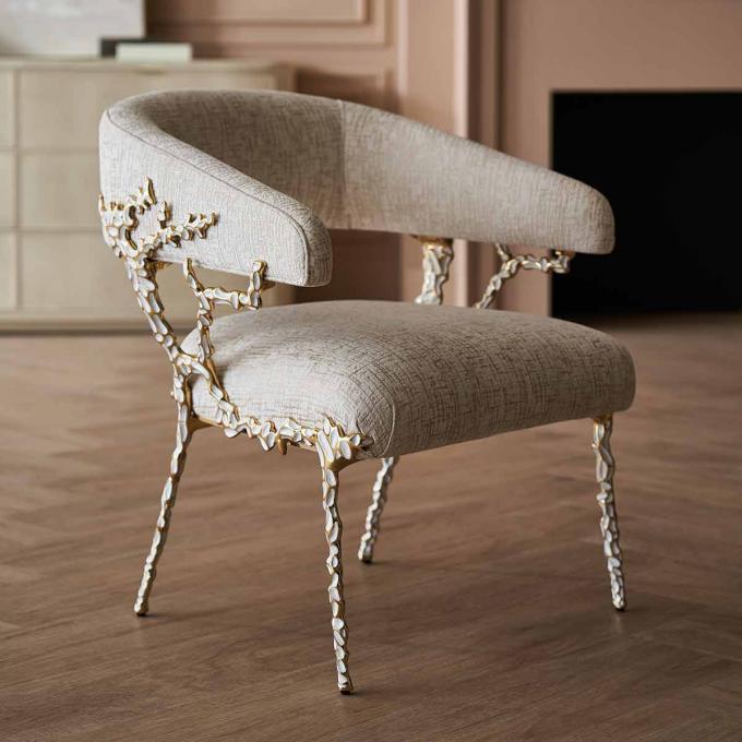 Cuadro de metal Silla de velo de cuero Salón Salón Salón Sillones de acento de cuero 6