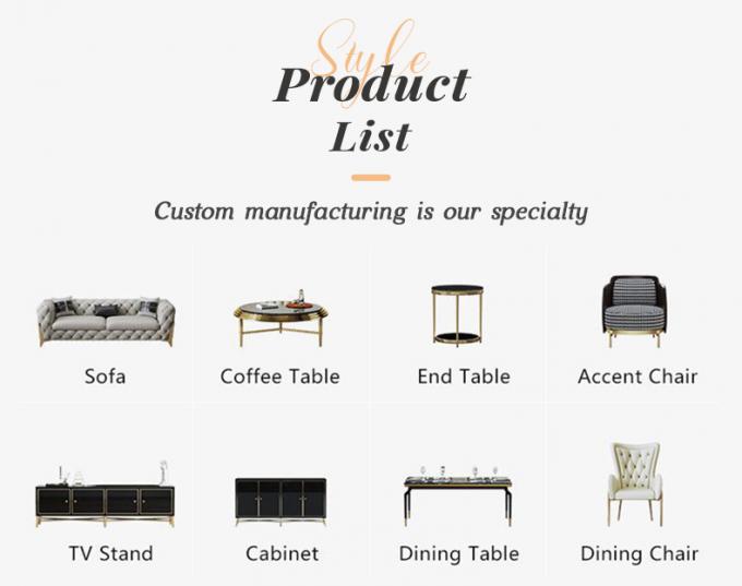 Silla de recepción con tamaño personalizado y sofá de terciopelo de tres asientos 10