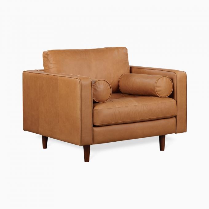 Silla de salón con taburete otomano 0