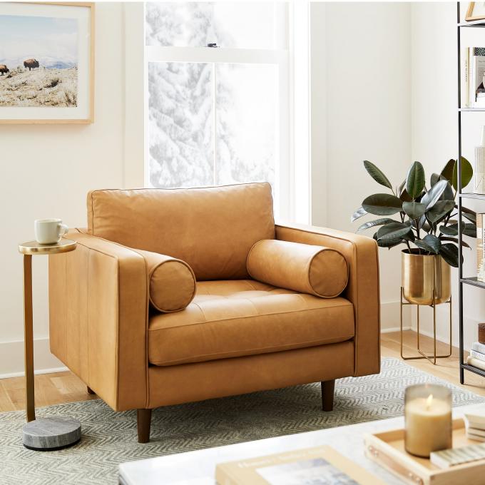 Silla de salón con taburete otomano 5