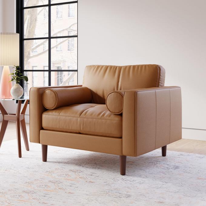 Silla de salón con taburete otomano 6
