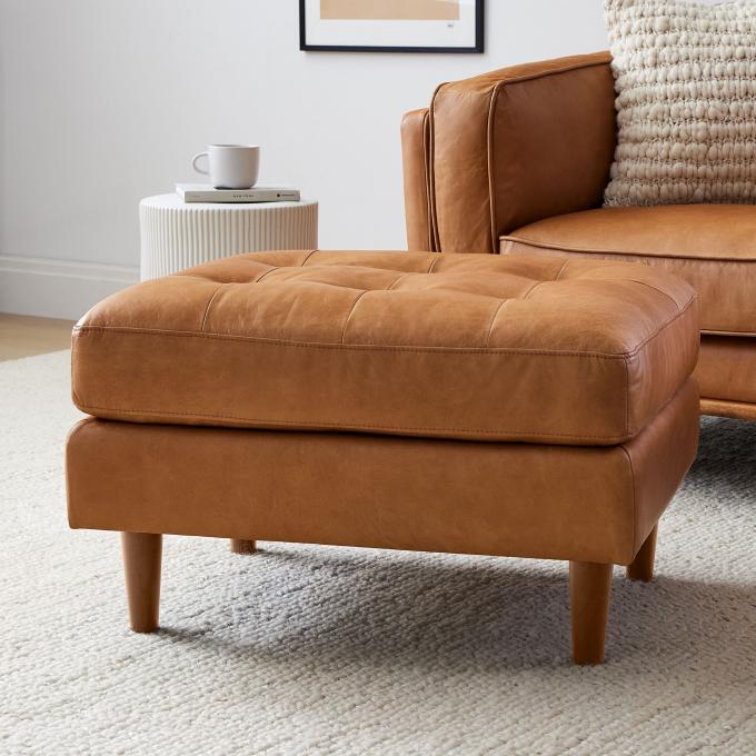 Silla de salón con taburete otomano 7