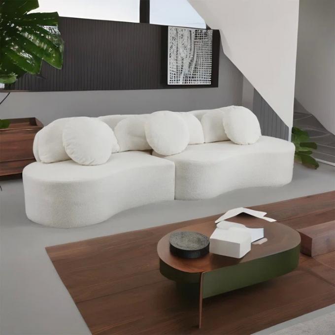 Sofá de tejido de bucle personalizado Sofá de tejido blanco 3