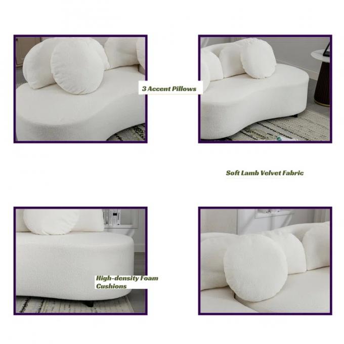 Sofá de tejido de bucle personalizado Sofá de tejido blanco 4
