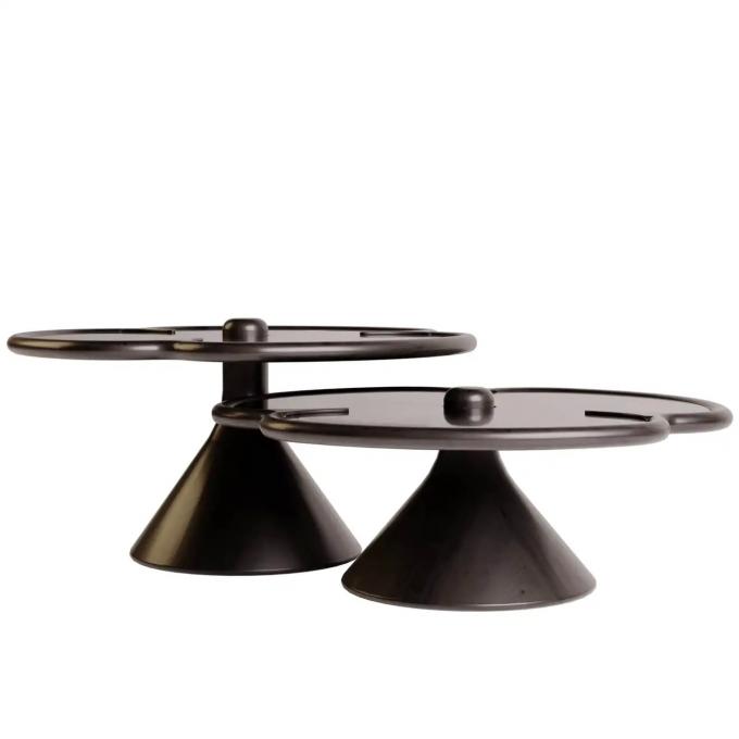 Mesa de centro de mármol redondo de madera para diseño de trébol de sala de estar 9