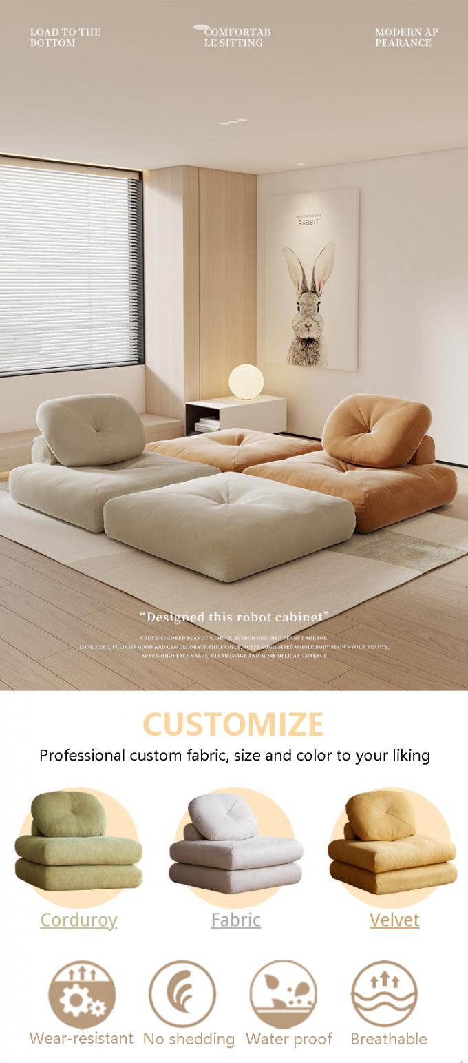 Sofá de cama reclinable convertible seccional Sofá Tatami con tela de terciopelo 0