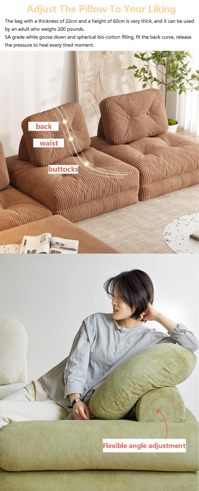 Sofá de cama reclinable convertible seccional Sofá Tatami con tela de terciopelo 3