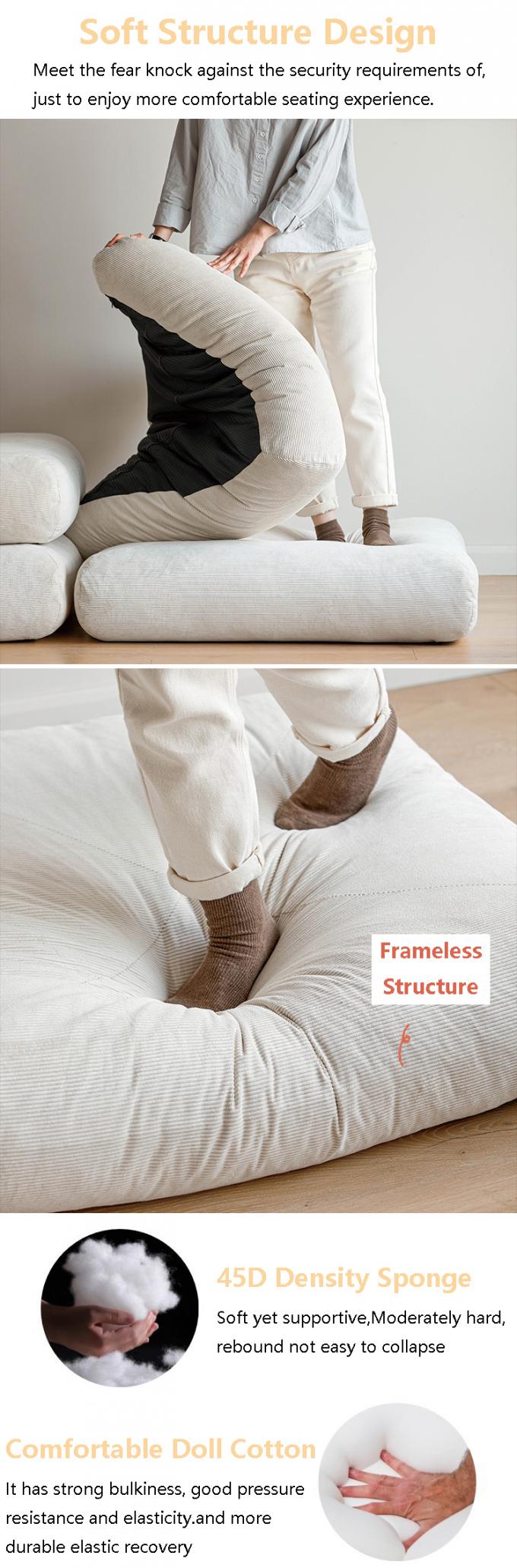 Sofá de cama reclinable convertible seccional Sofá Tatami con tela de terciopelo 2