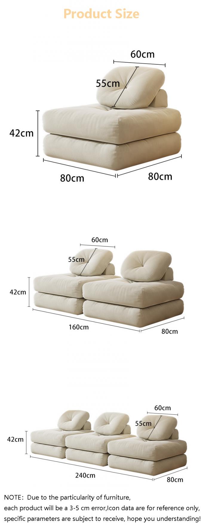 Sofá de cama reclinable convertible seccional Sofá Tatami con tela de terciopelo 7