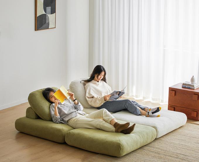 Sofá de cama reclinable convertible seccional Sofá Tatami con tela de terciopelo 9