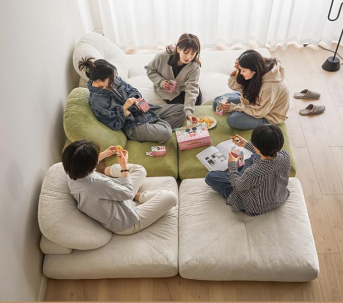 Sofá de cama reclinable convertible seccional Sofá Tatami con tela de terciopelo 12
