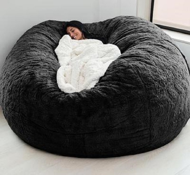 Silla de salón con bolsas de frijoles gigantes de 7 pies de altura de tela de piel falsa suave de EPS 4