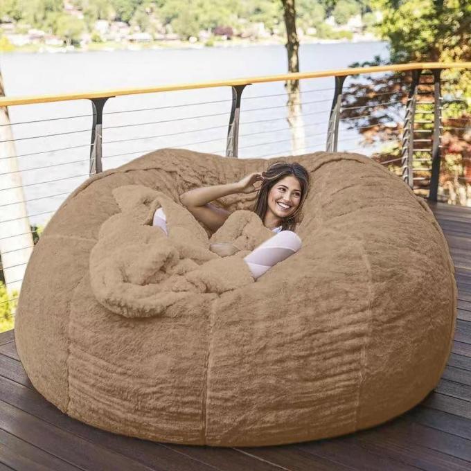 Silla de salón con bolsas de frijoles gigantes de 7 pies de altura de tela de piel falsa suave de EPS 10