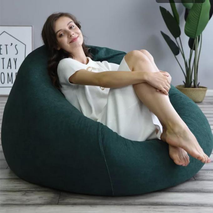 Silla de salón con bolsas de frijoles gigantes de 7 pies de altura de tela de piel falsa suave de EPS 14