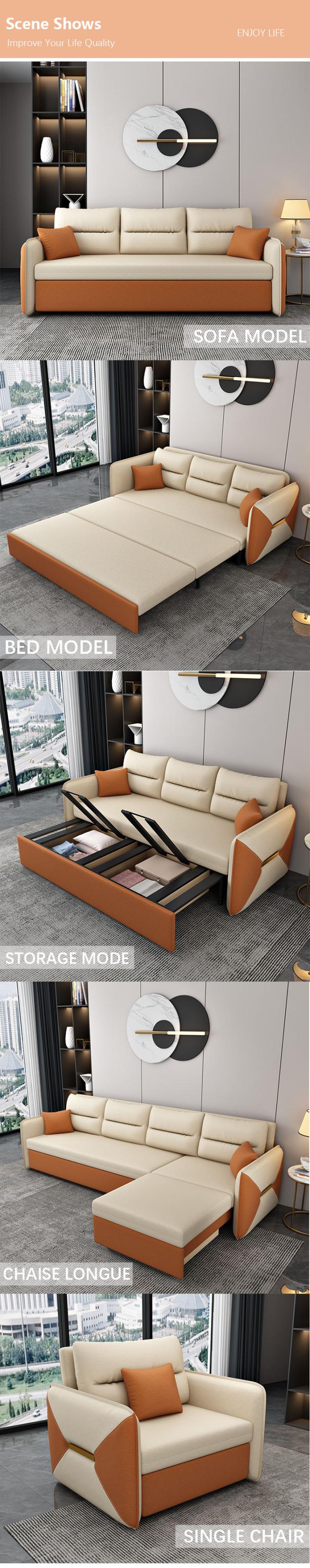 Muebles de sala de estar Sofá convertible cama Loveseat Sleeper Tapa de tela 5