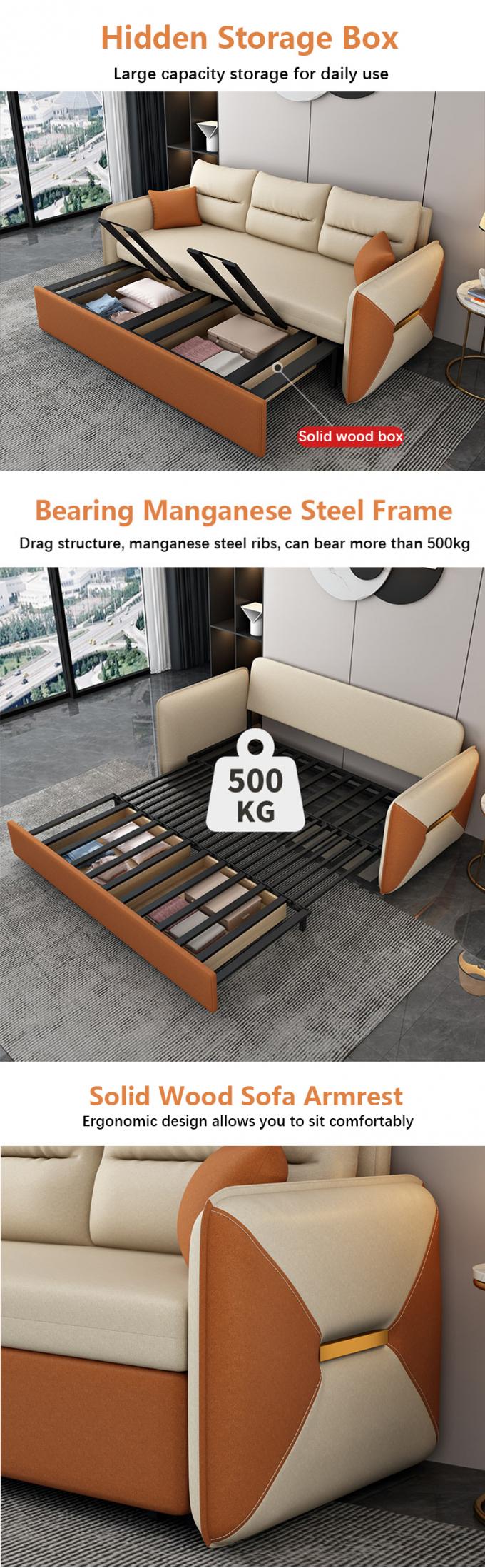Muebles de sala de estar Sofá convertible cama Loveseat Sleeper Tapa de tela 6