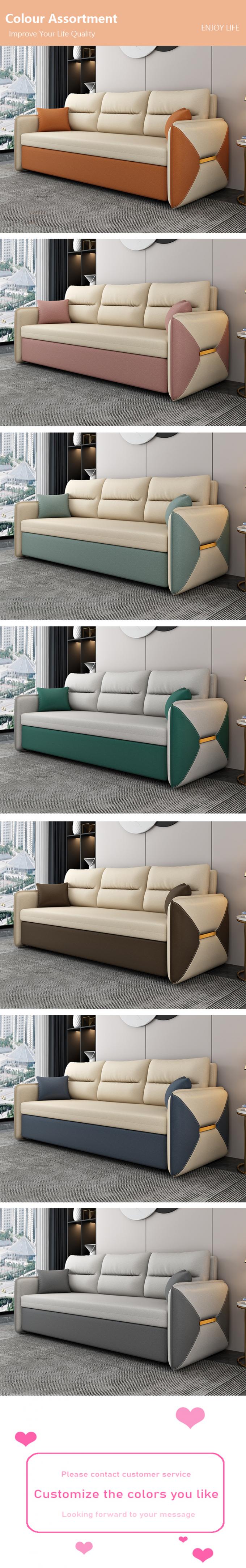 Muebles de sala de estar Sofá convertible cama Loveseat Sleeper Tapa de tela 8