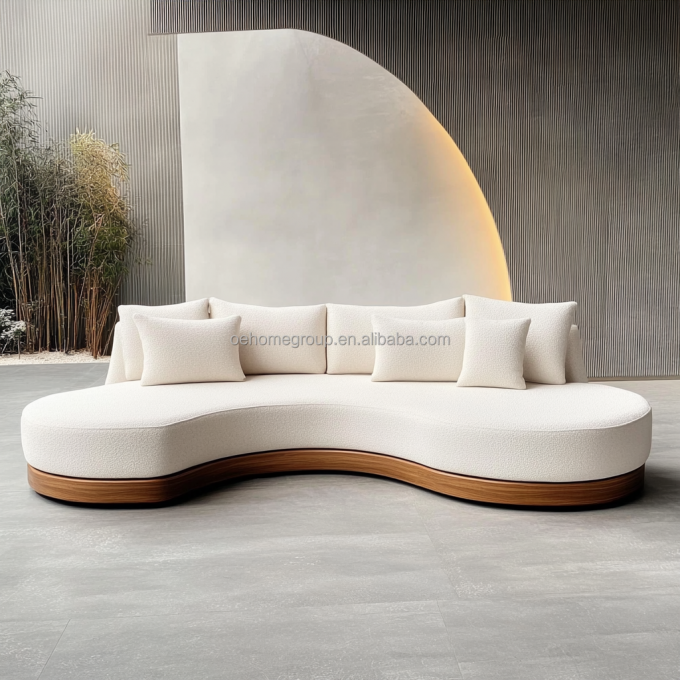 Muebles de sala de estar Sofá de terciopelo nórdico Lujo ligero Sofá de dos plazas creativo con material de revestimiento de tela 2