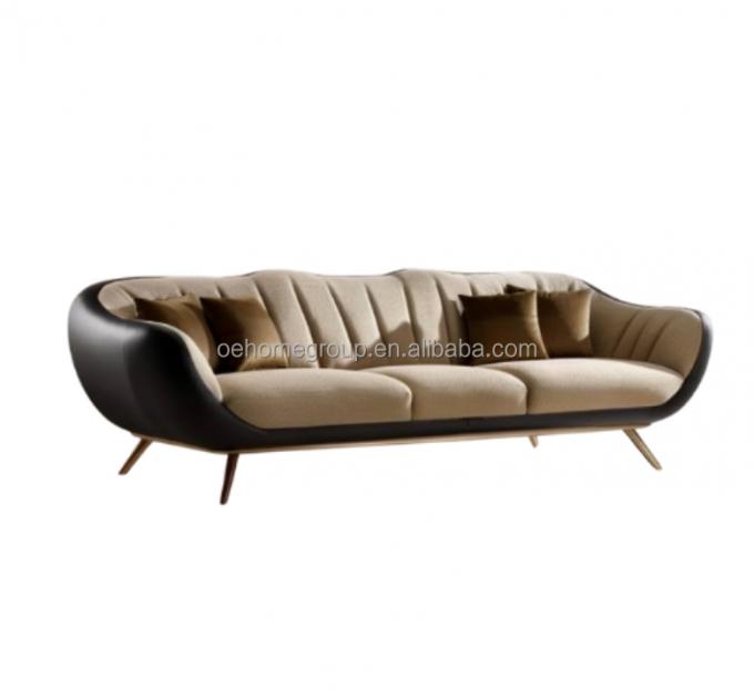 Sofá moderno tapizado de 2 a 3 asientos Luz Salón de lujo Salón de estar Sofá de cama Sofá de cuero Muebles 3