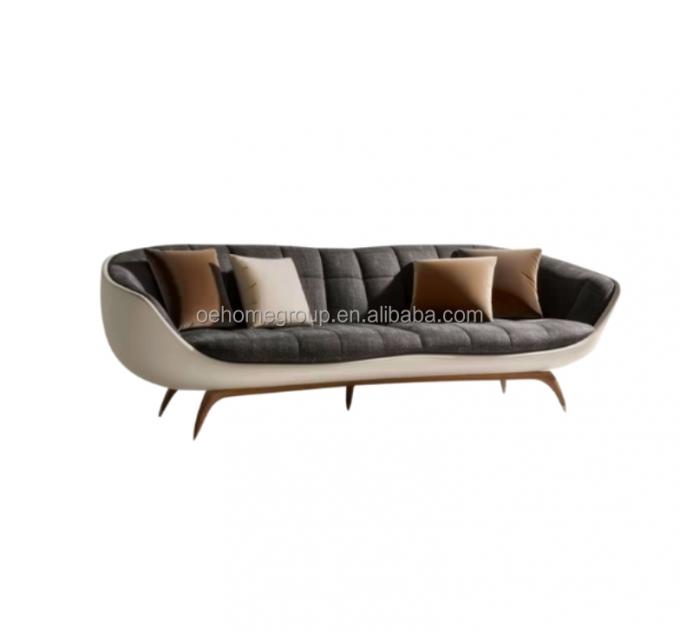 Sofá moderno tapizado de 2 a 3 asientos Luz Salón de lujo Salón de estar Sofá de cama Sofá de cuero Muebles 4