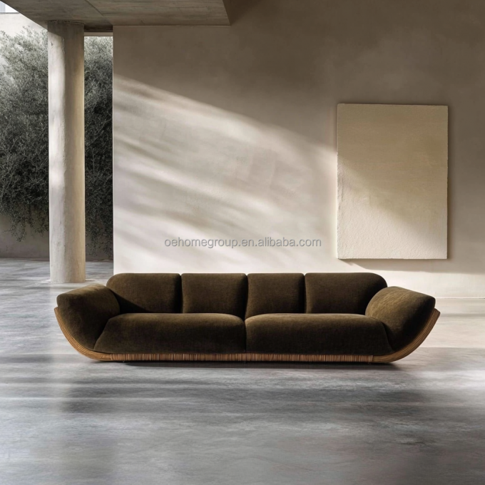 Sofá esquinero de terciopelo, diseño moderno, sala de estar en forma de U, hotel, combinación modular de lujo ligero 5