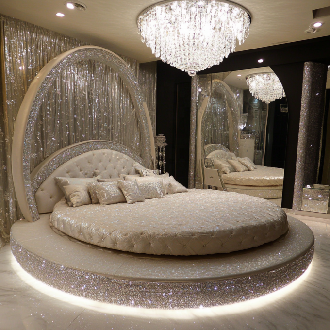 Queen Size Espejo Moderno de Estilo de Cama Modernos Espejos Muebles de Dormitorio Con El Último Diseño Espejo 1