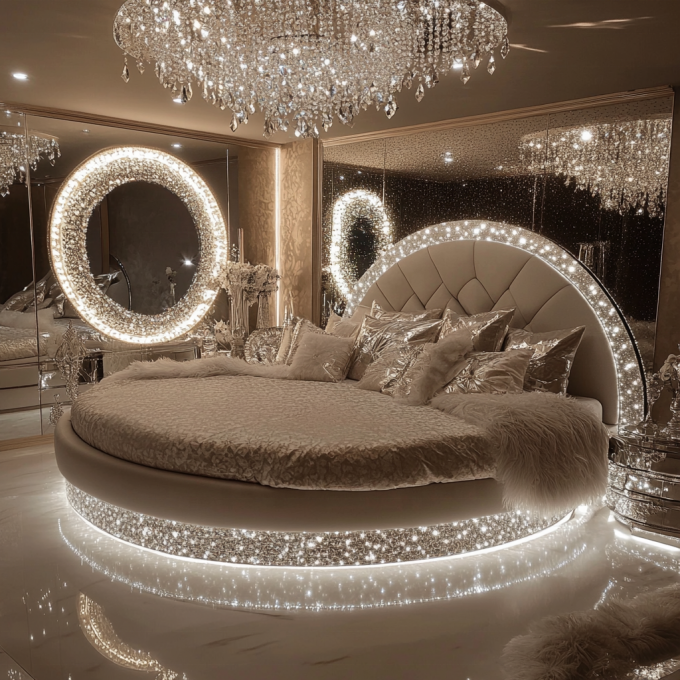 Queen Size Espejo Moderno de Estilo de Cama Modernos Espejos Muebles de Dormitorio Con El Último Diseño Espejo 2