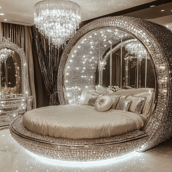 Queen Size Espejo Moderno de Estilo de Cama Modernos Espejos Muebles de Dormitorio Con El Último Diseño Espejo 4