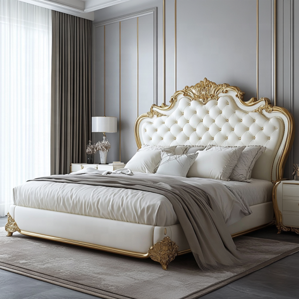 Muebles de dormitorio para casa, diseño moderno, tamaño king, camas dobles de lujo con tamaños personalizados 5