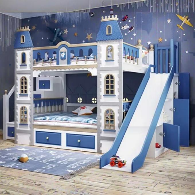 Imprescindible Muebles de Dormitorio Azules Cama Litera de Madera Maciza y MDF para Niños en Azul 10