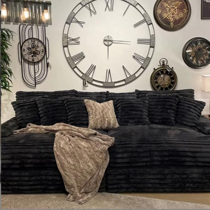 Sofá seccional moderno de tela de pana con chaise longue, sofá cama para cine, entrega a domicilio, para sala de estar contemporánea 1