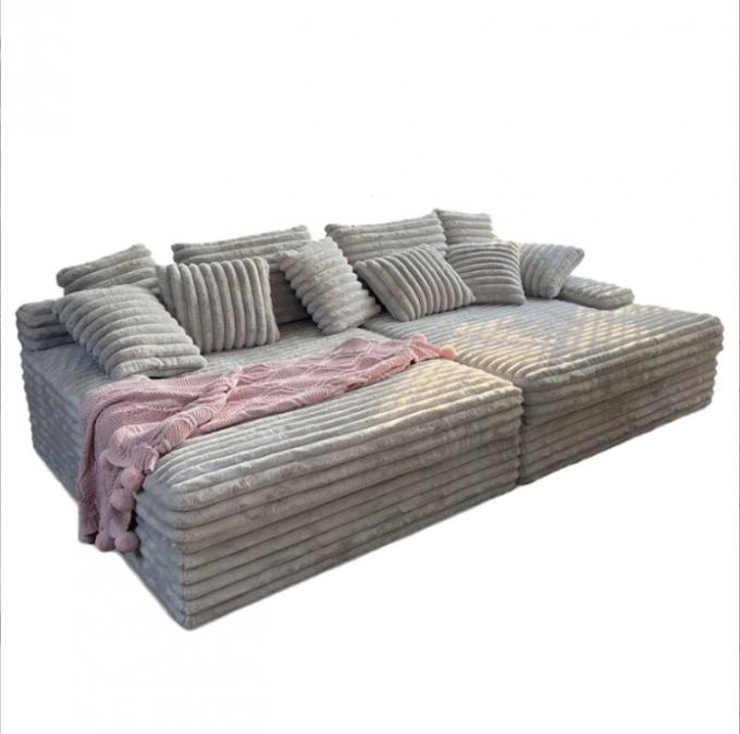 Sofá seccional moderno de tela de pana con chaise longue, sofá cama para cine, entrega a domicilio, para sala de estar contemporánea 3