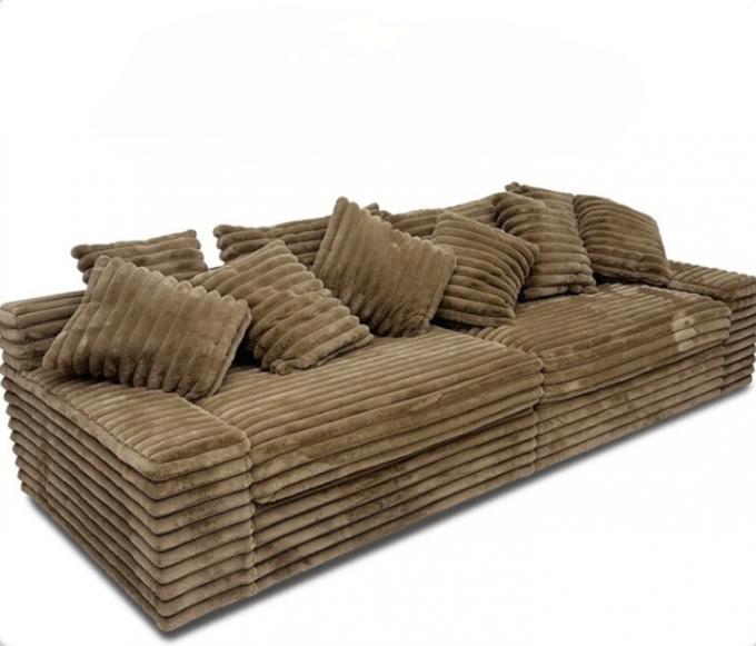 Sofá seccional moderno de tela de pana con chaise longue, sofá cama para cine, entrega a domicilio, para sala de estar contemporánea 5