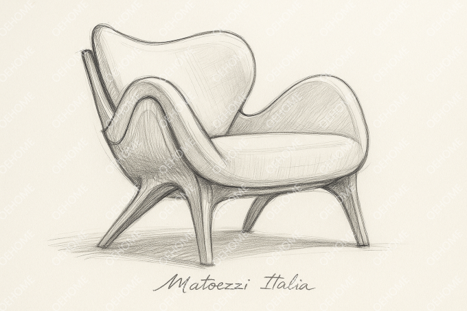 Muebles para el hogar, sillón de lujo italiano y ligero, sala de estar, sillón con estructura de madera maciza, sillón con patas de roble y tapizado de lino, sofá individual 1