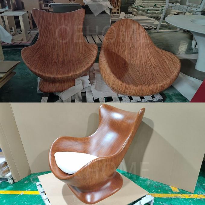 Silla de ocio de forma moderna única Mecanismo de operación del sillón de mano Silla de madera sólida Para el hotel en casa 6