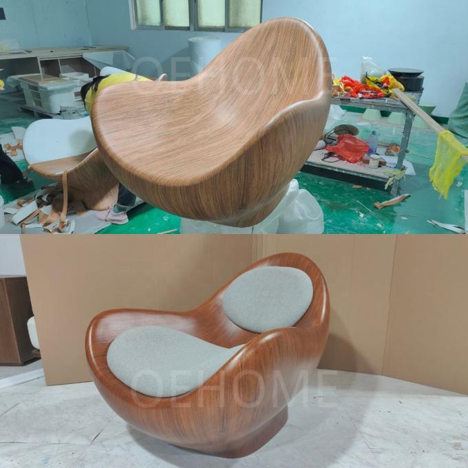 Silla de ocio de forma moderna única Mecanismo de operación del sillón de mano Silla de madera sólida Para el hotel en casa 7