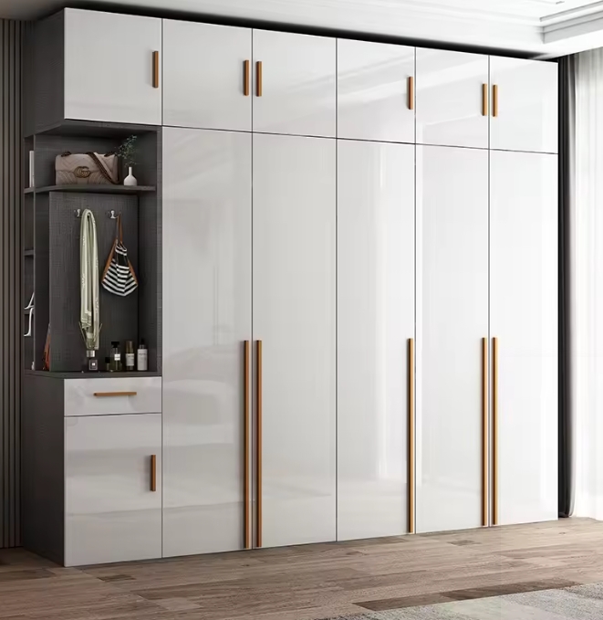Armario de ropa de madera MDF de 2 puertas moderno y personalizado para dormitorio, funcional y extensible 3