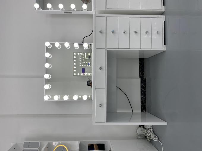 Y Embalaje de vestidora moderna mesa con luz espejo dormitorio vestidora maquillaje escritorio espejos Led conjunto cajones vestidores 4