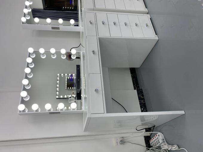 Y Embalaje de vestidora moderna mesa con luz espejo dormitorio vestidora maquillaje escritorio espejos Led conjunto cajones vestidores 5