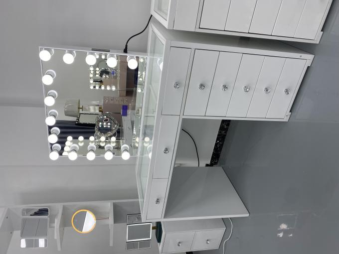 Y Embalaje de vestidora moderna mesa con luz espejo dormitorio vestidora maquillaje escritorio espejos Led conjunto cajones vestidores 6