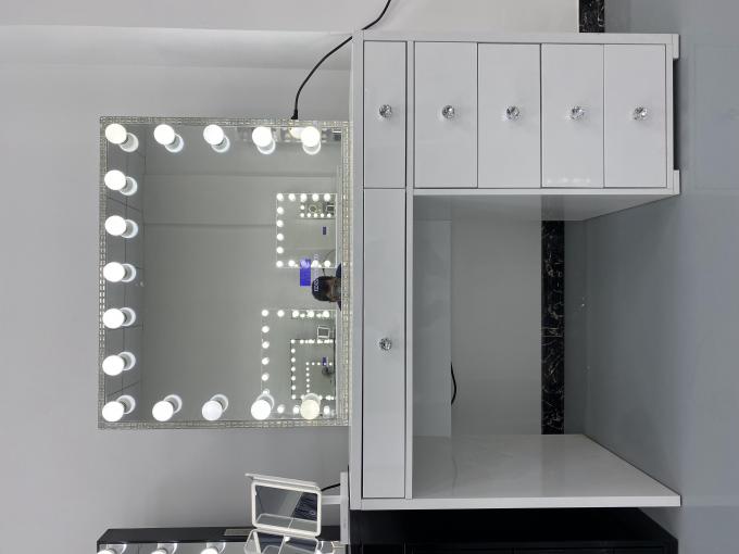 Y Embalaje de vestidora moderna mesa con luz espejo dormitorio vestidora maquillaje escritorio espejos Led conjunto cajones vestidores 7