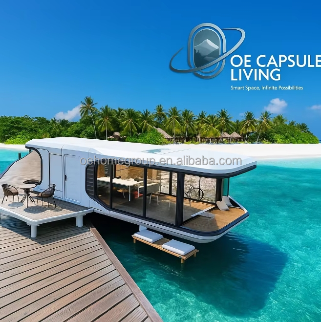 Concepto futuro de casa contenedor cápsula espacial para dormir 2