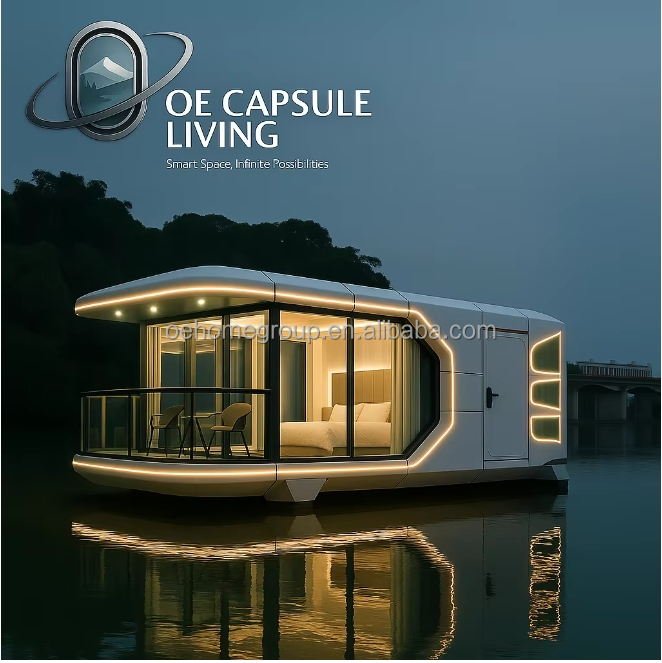 Concepto futuro de casa contenedor cápsula espacial para dormir 3