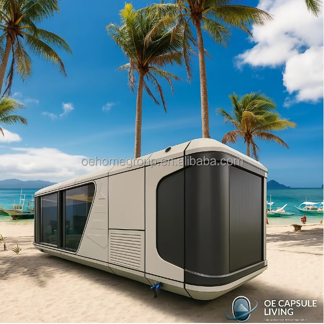 Concepto futuro de casa contenedor cápsula espacial para dormir 4