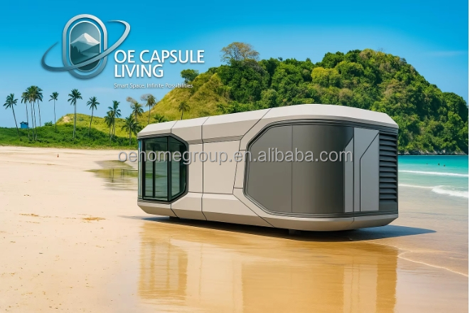 Casa prefabricada Hotel de lujo Villa modular de 2 dormitorios Casas prefabricadas Edificio prefabricado Espacio cápsula Cabinas prefabricadas 6