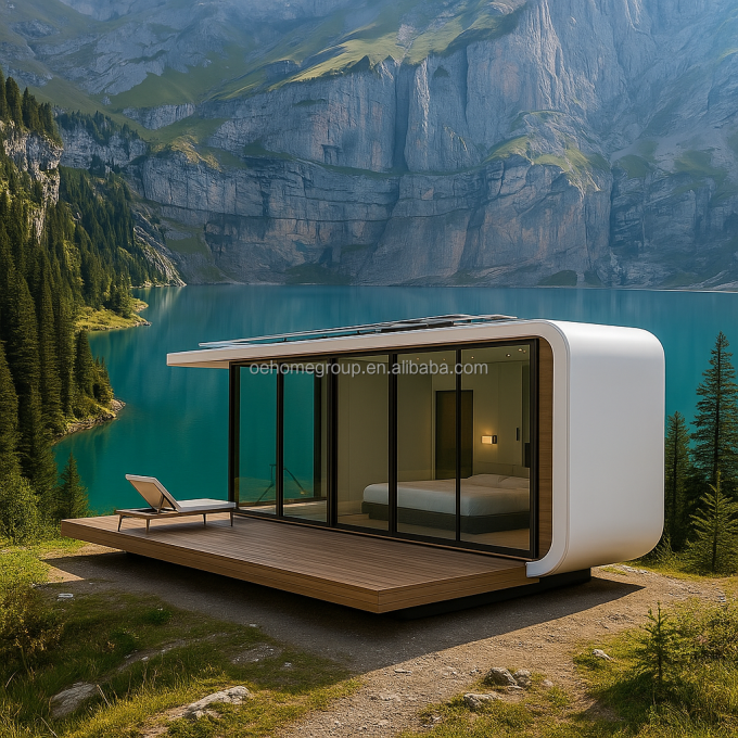 Modular 7 de lujo prefabricado de acero inteligente pequeño espacio cápsula hogar prefabricado habitación cápsula hotel casa cápsula exterior 3