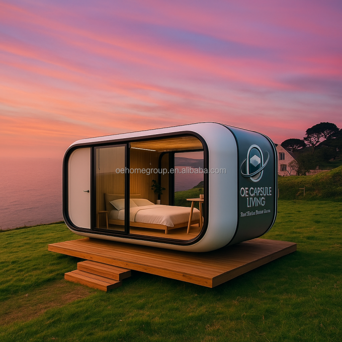 Modular 7 de lujo prefabricado de acero inteligente pequeño espacio cápsula hogar prefabricado habitación cápsula hotel casa cápsula exterior 4